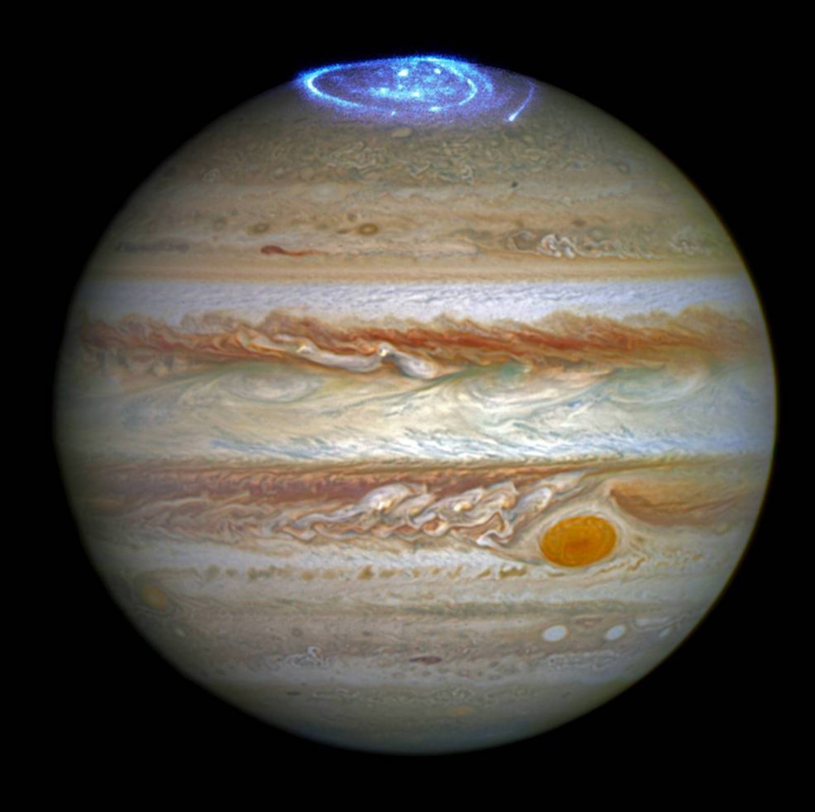 Auroras en uno de los polos de Júpiter captadas por Hubble