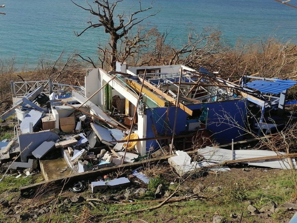 La casa de Marcela Cano quedó totalmente destruida por el huracán.