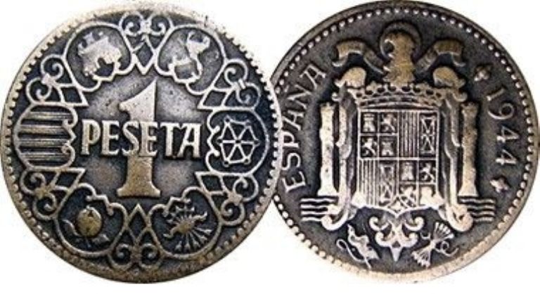 moneda de 1 peseta de 1944