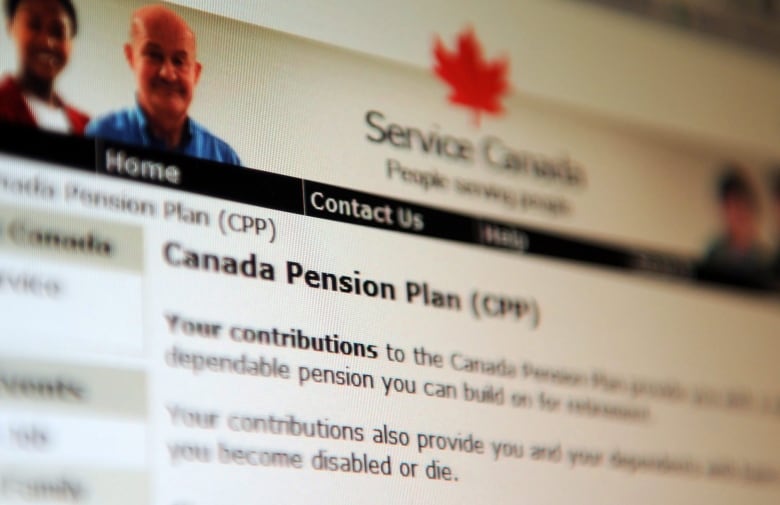 Una imagen de una pantalla que enumera detalles sobre el Plan de Pensiones de Canadá. 