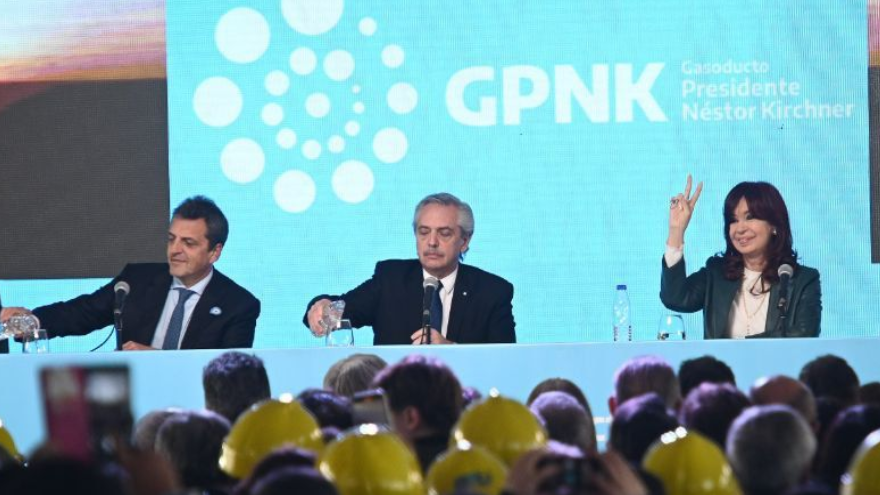 Massa, Alberto Fernández y Cristina Kirchner en la inauguración del gasoducto: los discursos revelaron las diferencias de concepción política